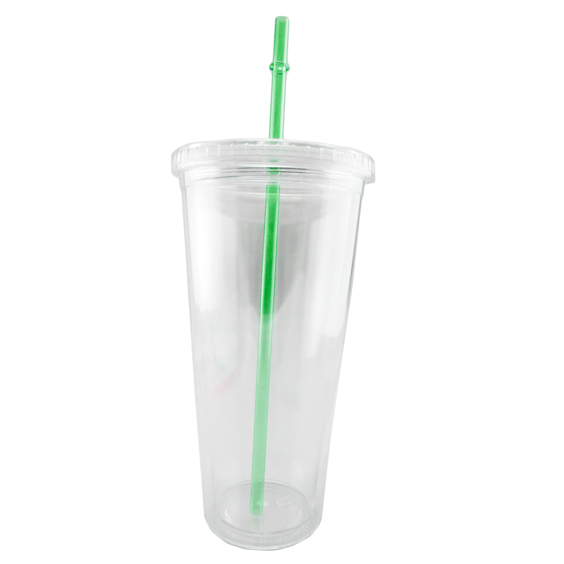23oz Double Wall Plastic Mug with Straw