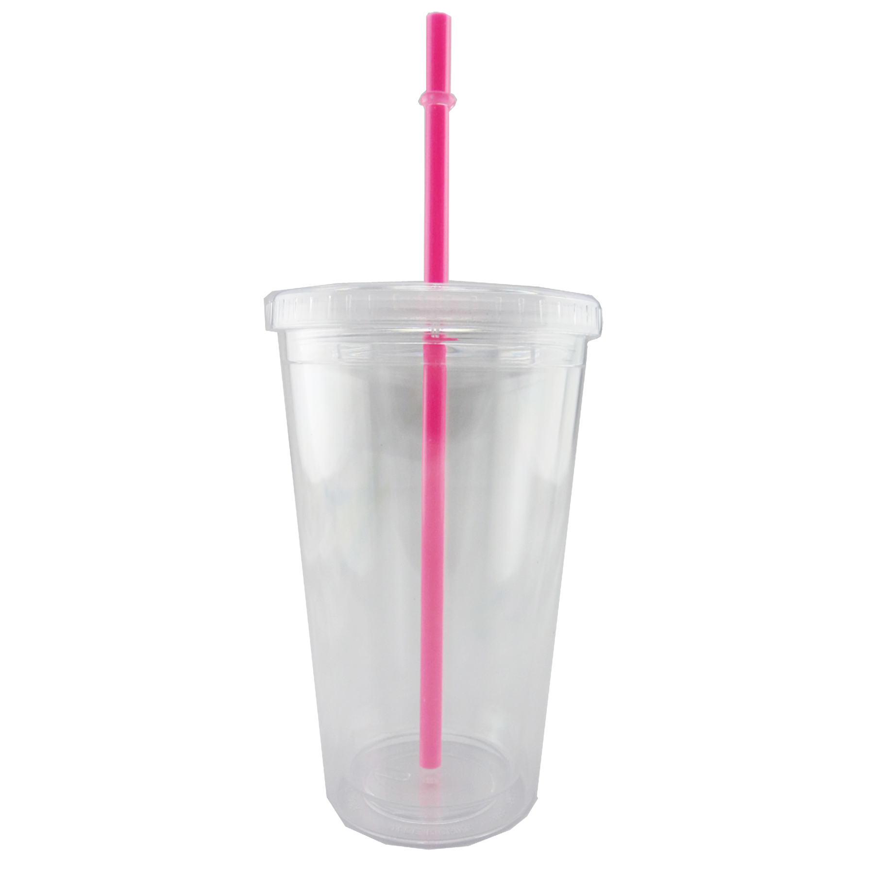 16oz Double Wall Plastic Mug with Straw