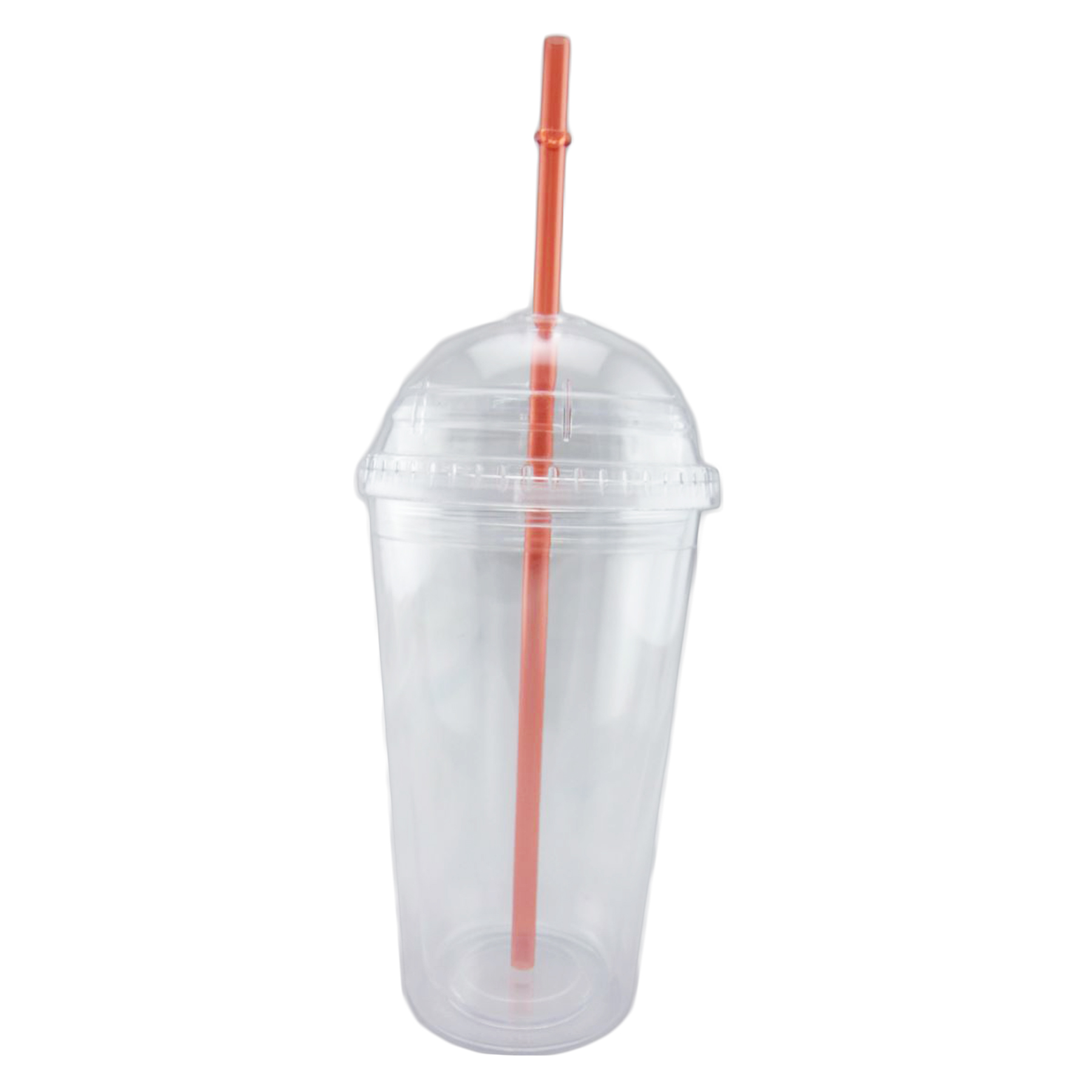 16oz Double Wall Plastic Mug with Straw