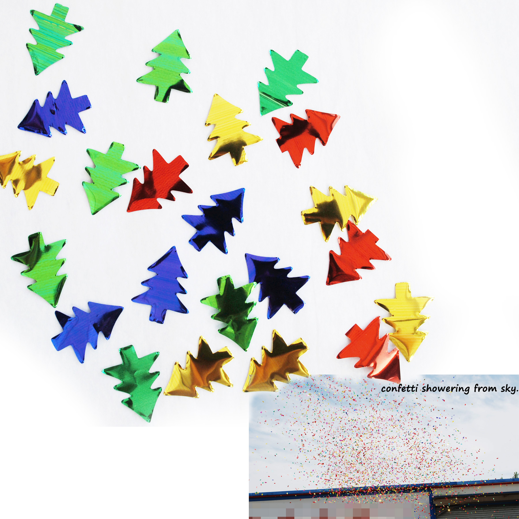Flame Retardant Christmas Tree Shaped Aluminium Confetti