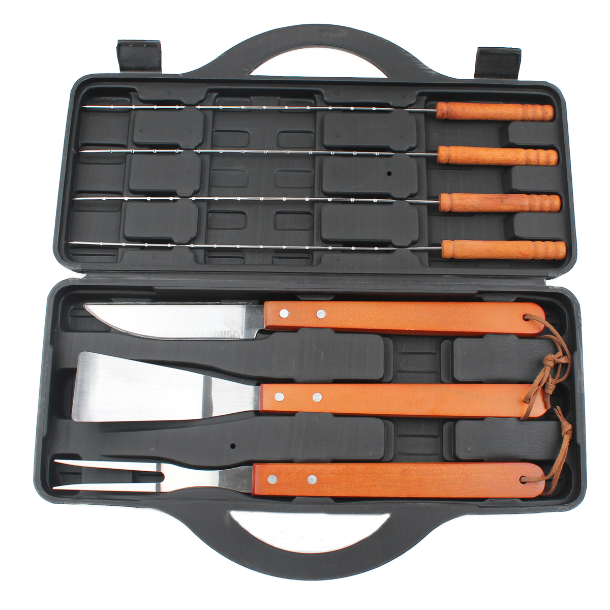 Maverick Wooden-handle BBQ Sets w/plastic box