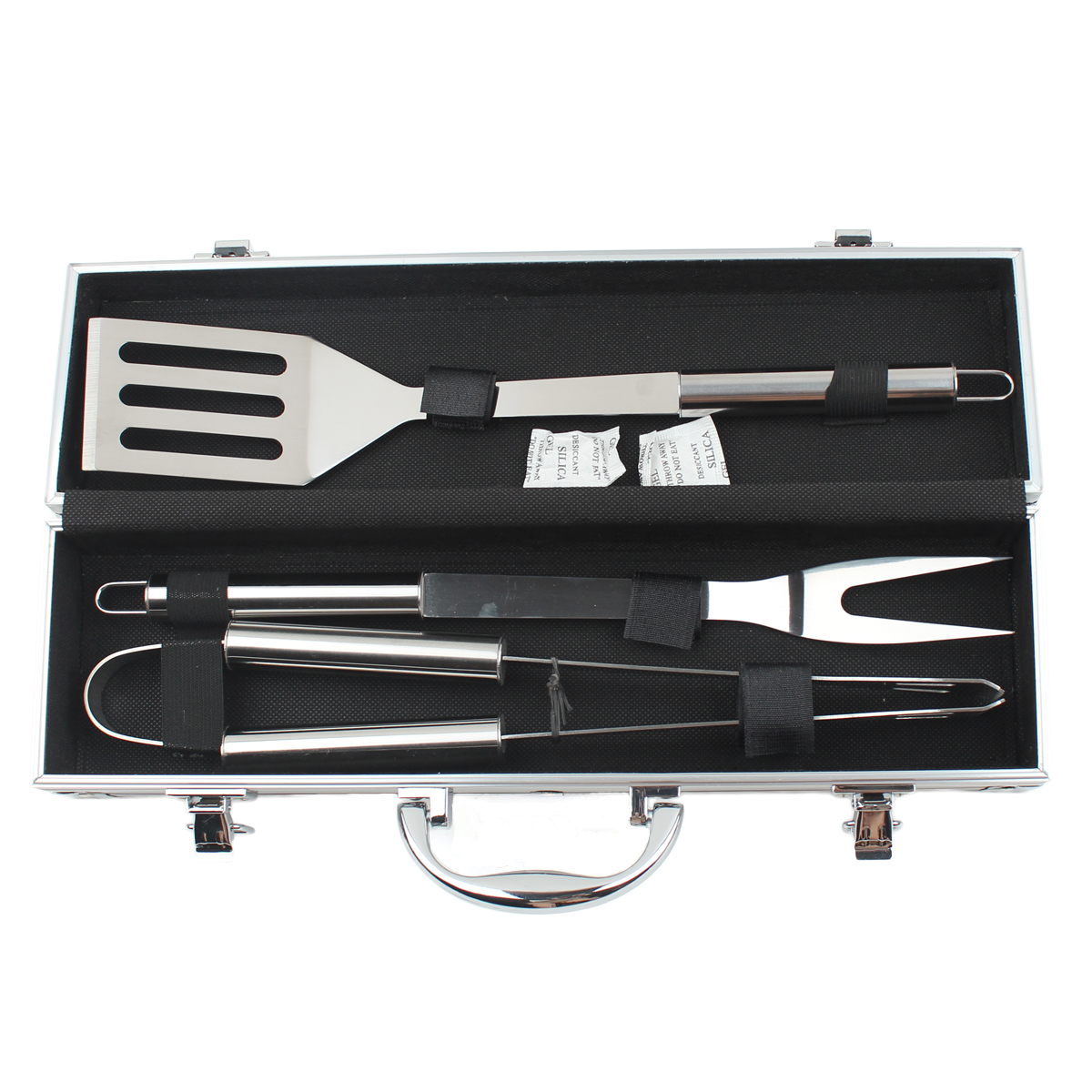 Triad of Stainless Steel BBQ Sets w/Aluminium Box