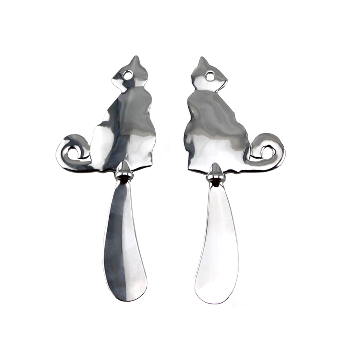 Cheese knife with cat shape decoration