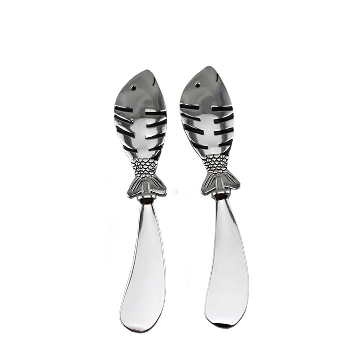 Fish shape cheese knife with black color filled